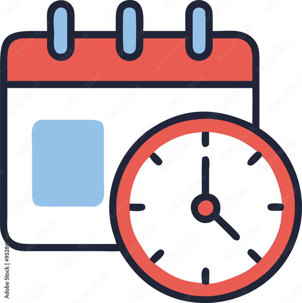 Clock and Schedule Calendar Icon on White Background, Minimalist and Clean Vector Illustration for Time Management, Appointment Scheduling, and Productivity Applications,Perfect for Web and App Desigs Clock and Schedule Calendar Icon on White Background, Minimalist and Clean Vector Illustration for Time Management, Appointment Scheduling, and Productivity Applications,Perfect for Web and App Desigs