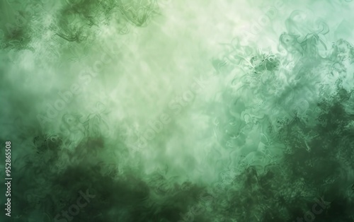 Abstract green grunge background texture with fog, vintage paper