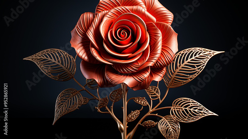 red rose photo generative ai