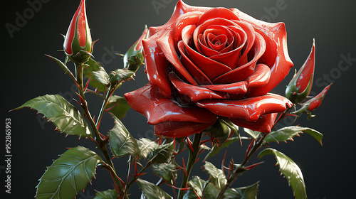 red rose photo generative ai