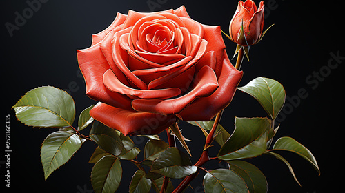 red rose photo generative ai