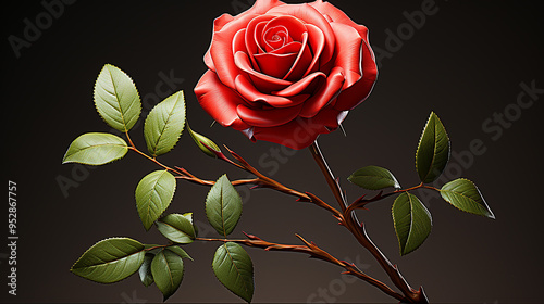 red rose photo generative ai
