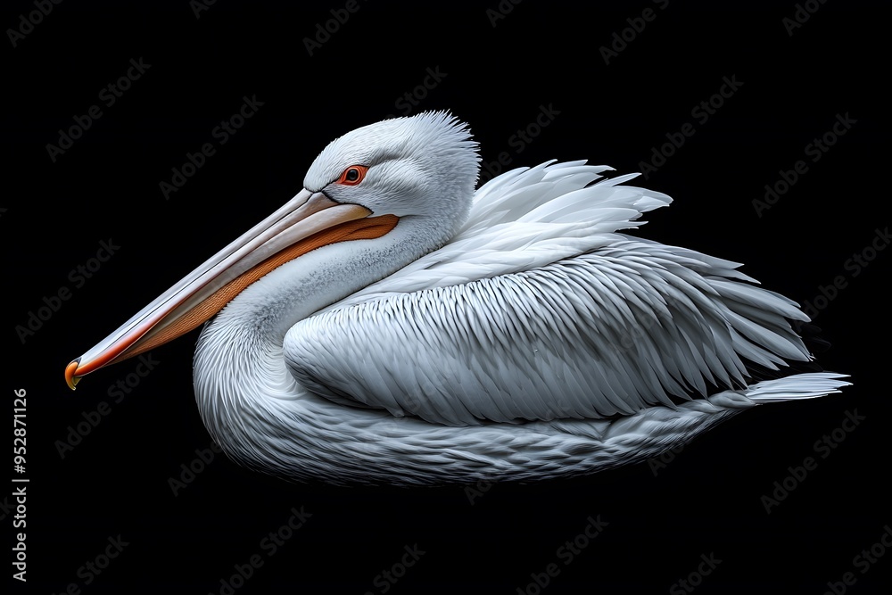 Dalmatian Pelican Bird Perched on a Branch on a Black Background, Realistic Photo, Wallpaper, Cover and Screen for Smartphone, Cell Phone, PC, Laptop, 9:16 and 16:9 Format Dalmatian Pelican Bird Perched on a Branch on a Black Background, Realistic Photo, Wallpaper, Cover and Screen for Smartphone, Cell Phone, PC, Laptop, 9:16 and 16:9 Format