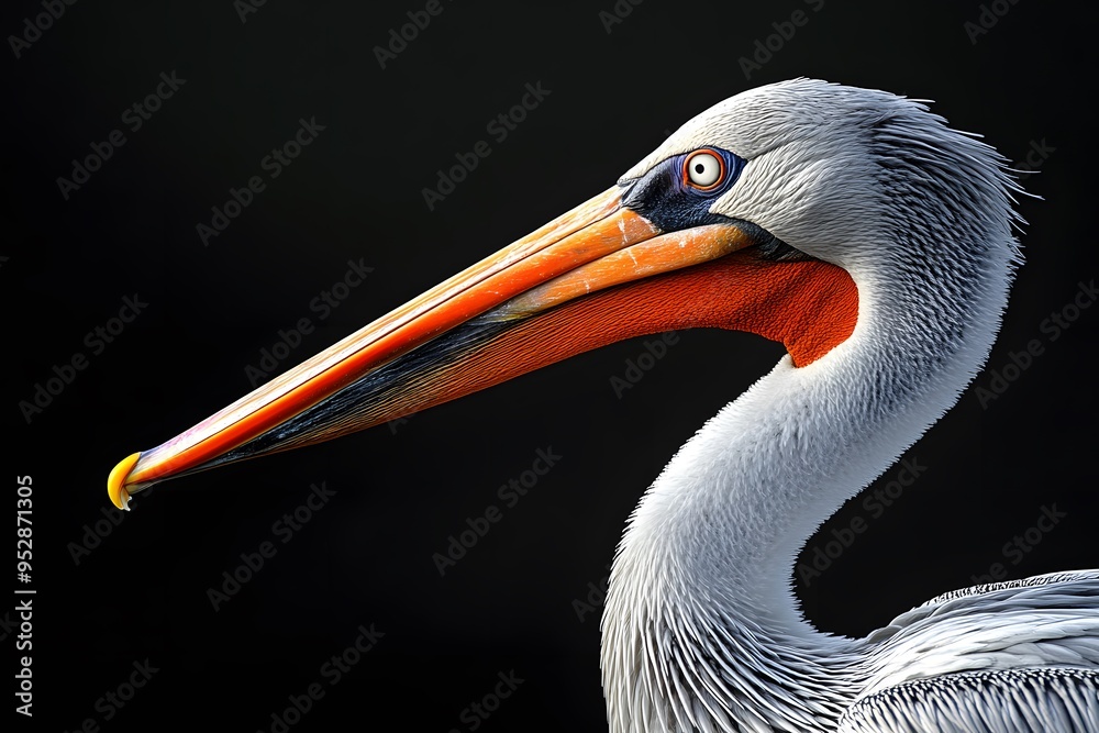 Dalmatian Pelican Bird Perched on a Branch on a Black Background, Realistic Photo, Wallpaper, Cover and Screen for Smartphone, Cell Phone, PC, Laptop, 9:16 and 16:9 Format Dalmatian Pelican Bird Perched on a Branch on a Black Background, Realistic Photo, Wallpaper, Cover and Screen for Smartphone, Cell Phone, PC, Laptop, 9:16 and 16:9 Format