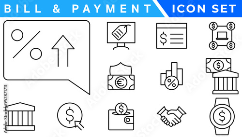 Bill And Payment Method icon. Bill Pay, Cash Wallet, Quick Pay, Card Swipe, Easy Bills, Pay Right, Digital Cash, Secure Pay, Bill Ease, Coin Wallet