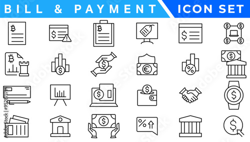 Bill And Payment Method icon. Bill Pay, Cash Wallet, Quick Pay, Card Swipe, Easy Bills, Pay Right, Digital Cash, Secure Pay, Bill Ease, Coin Wallet