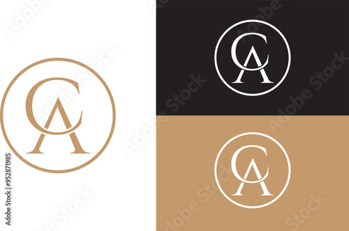 initial ca, ac logo vector icon