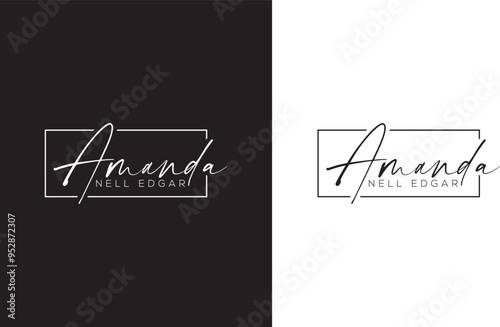 Luxury signature photography logo artist, editable text logo design, Font Calligraphy, Logotype Script Font, Type Font lettering, handwritten vector template