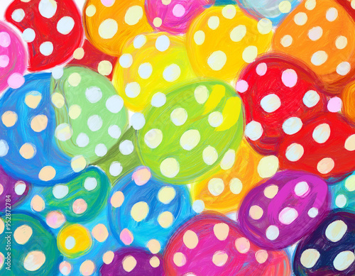 Bright Polka Dot Pattern Abstract and Playful Retro Design with Colorful Circles and Bold Background