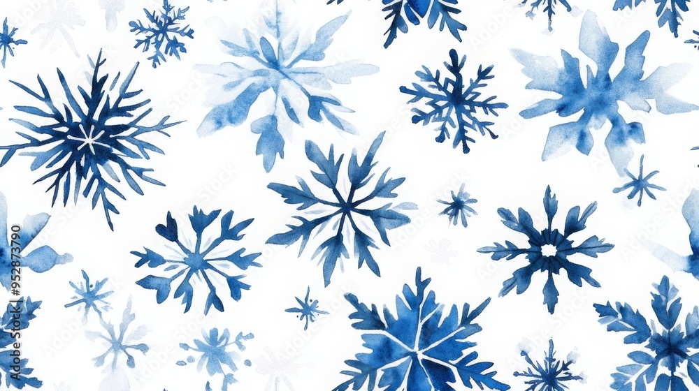 Clouds and sky watercolor hand drawn illustration. Abstract blue snowflakes winter watercolour background. Sky pattern with snow. Light blue watercolour paper texture background. Clouds and sky watercolor hand drawn illustration. Abstract blue snowflakes winter watercolour background. Sky pattern with snow. Light blue watercolour paper texture background.