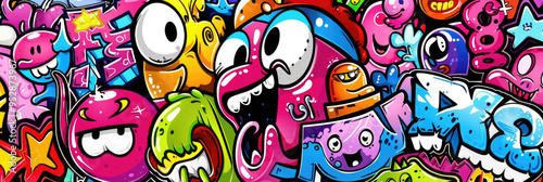 Wallpaper Mural A vibrant mural showcases cartoonish characters and colorful designs, brightening up the urban landscape Torontodigital.ca