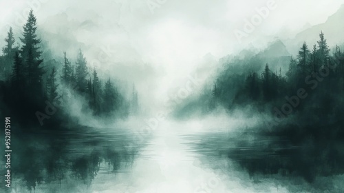 Clouds and sky watercolor hand drawn illustration. Abstract blue snowflakes winter watercolour background. Sky pattern with snow. Light blue watercolour paper texture background.