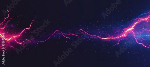 A dynamic, abstract lightning pattern in dark tones with a large area for text