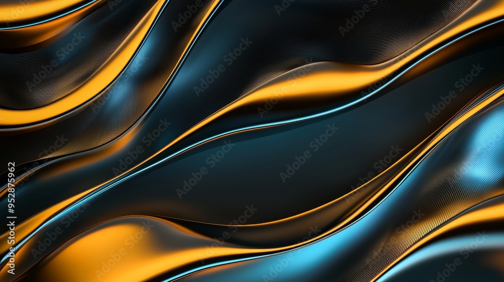 Wavy metallic surface with a soft golden light shining on it, creating an elegant and luxurious feel. Perfect for backgrounds, presentations, websites, and more Wavy metallic surface with a soft golden light shining on it, creating an elegant and luxurious feel. Perfect for backgrounds, presentations, websites, and more