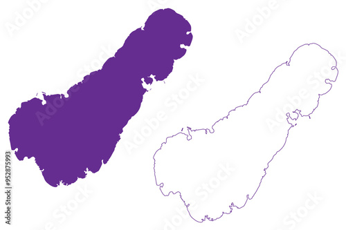 Kikaijima island (Japan, East Asia, Japanese archipelago, Amami Islands) map vector illustration, scribble sketch Kyaa map