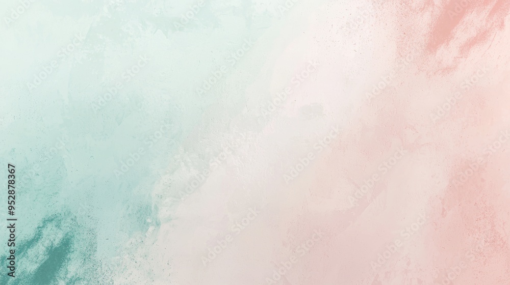 Fototapeta premium This abstract background features a soft color gradient, blending from pastel pink to light blue, creating a dreamy and ethereal effect. The subtle texture adds depth and dimension