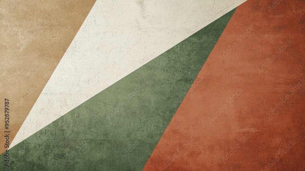 Geometric abstract background texture featuring a minimalist design with a triangle pattern in green, white and brown colors, creating a modern and stylish aesthetic Geometric abstract background texture featuring a minimalist design with a triangle pattern in green, white and brown colors, creating a modern and stylish aesthetic
