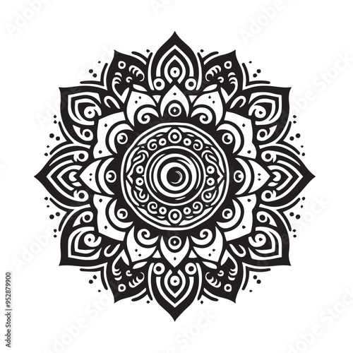 Vector of a mandala with concentric hexagons.eps