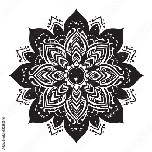  Vector of a mandala with geometric borders2698.eps