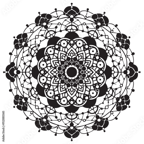 Vector of a mandala with interwoven circles.eps