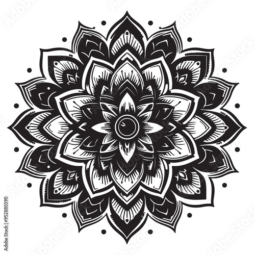 Vector of a mandala with interwoven lines..eps