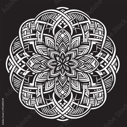  Vector of a mandala with mystical symbol .eps