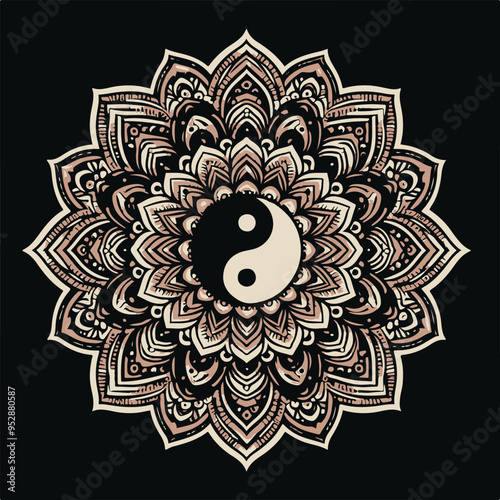  Vector of a mandala with mystical symbols.eps