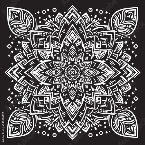 Vector of a mandala with petal patterns.eps