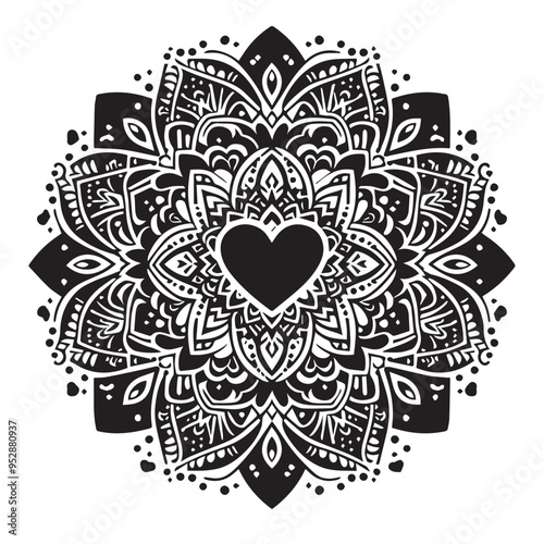  Vector of a mandala with spiraling leaf patterns.eps
