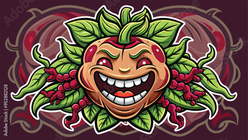 funny crazy cherry emoji background, illustration, art