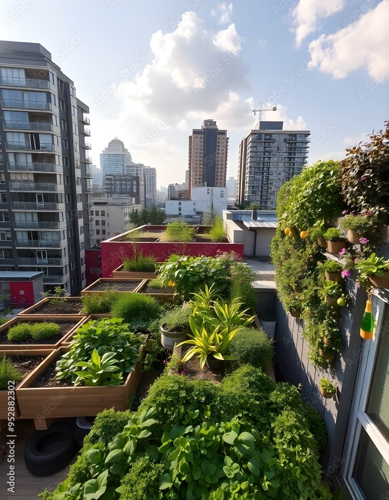 Fototapeta premium Creating a Pollinator-Friendly Urban Garden.