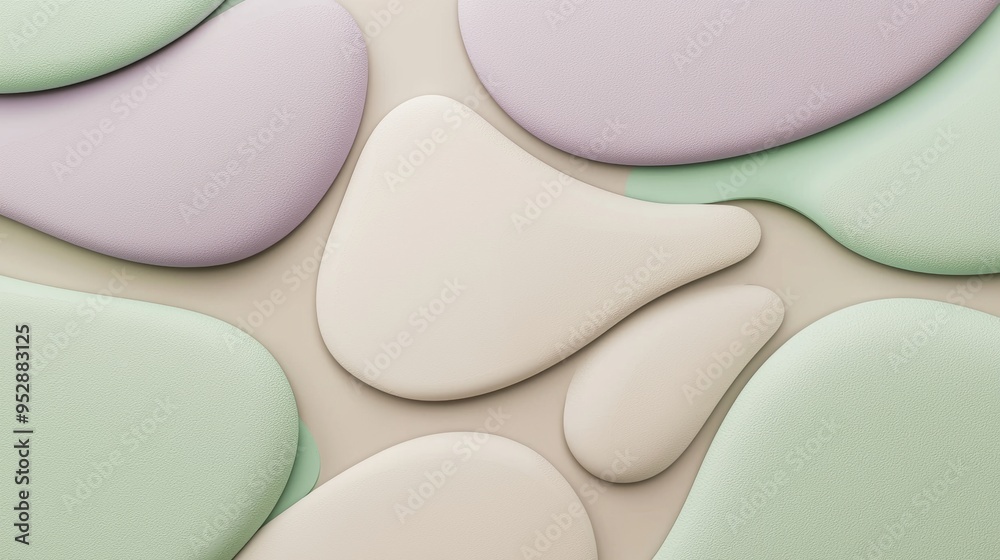 Minimalist composition featuring smooth, undulating shapes in a harmonious pastel palette, creating a sense of calm and tranquility Minimalist composition featuring smooth, undulating shapes in a harmonious pastel palette, creating a sense of calm and tranquility
