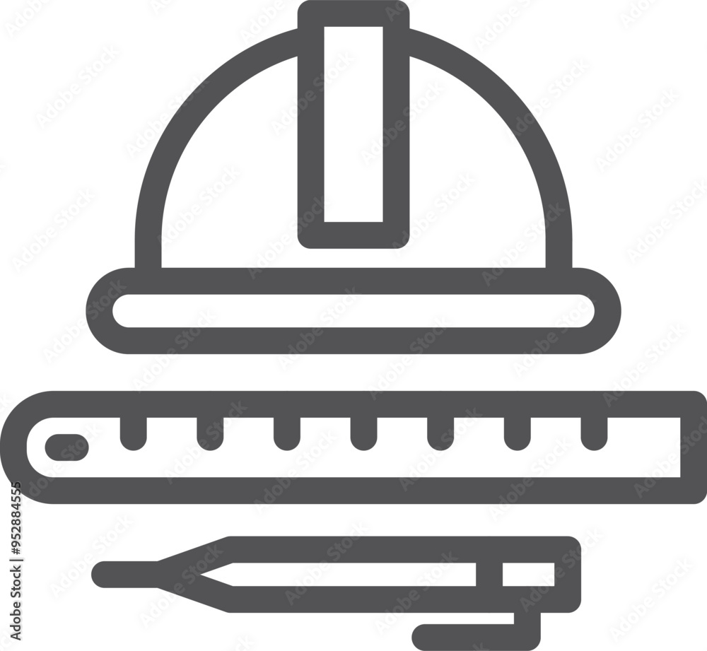 Fototapeta premium Engineer symbol. Technical thinking. Tools line icon