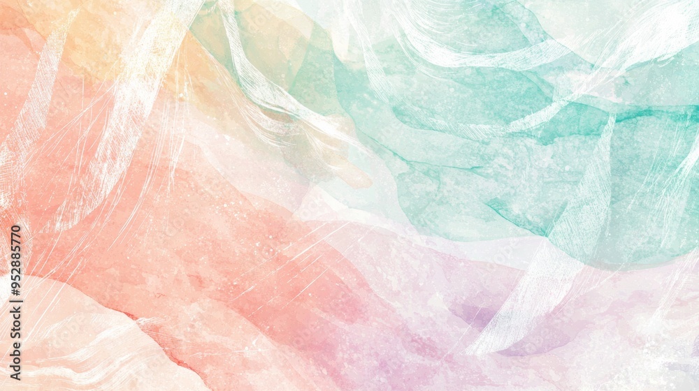 Abstract background in pastel colors with a textured watercolor paper effect and flowing white brush strokes. Perfect for a design element or background Abstract background in pastel colors with a textured watercolor paper effect and flowing white brush strokes. Perfect for a design element or background