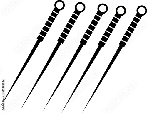 Acupuncture icon. Spa sign. Acupuncture needles symbol. flat style. ear acupuncture. facial slimming wellness knee acupuncture. Fit for wellness sign.