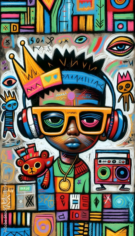 Obraz premium Vibraciones Urbanas: Ritmo y Arte