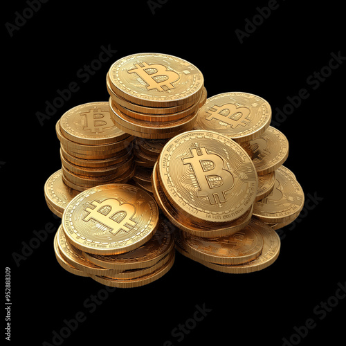 Bitcoin Au 1oz Bullion Coin Stack Of Gold Coins Gild Rounds .9999 Pure Gold 016 photo