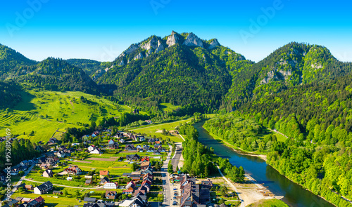 Summer view of the Three Crowns in the Pieniny at the foot of the Tatra Mountains. Poland photo