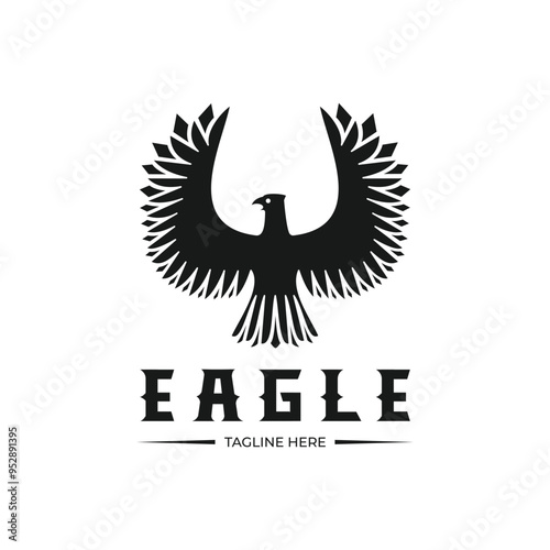 abstract eagle logo simple vector photo