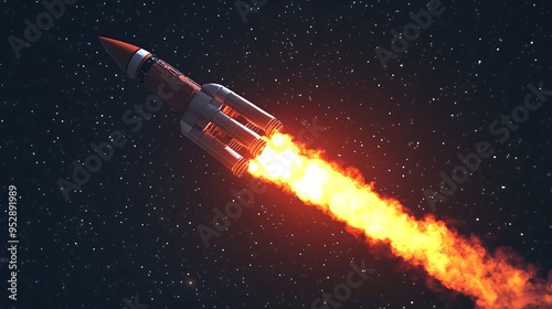 Wallpaper Mural A Rocket Launching Into Space With a Trail of Fire Torontodigital.ca