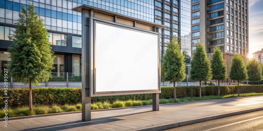 Customizable billboard mockup for advertising presentation in urban setting, urban, billboard, advertisement Customizable billboard mockup for advertising presentation in urban setting, urban, billboard, advertisement
