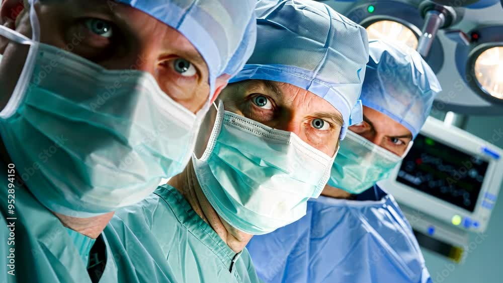 Inside a busy hospital, skilled surgeons in surgical attire focus intently, ready to perform a life-saving procedure. Their concentration reflects the importance of the moment Inside a busy hospital, skilled surgeons in surgical attire focus intently, ready to perform a life-saving procedure. Their concentration reflects the importance of the moment