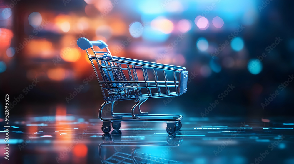 Digital commerce online sale concept, illustrating the promotion of products and services via digital channels, Digital commerce online sale concept, illustrating the promotion of products and services via digital channels,