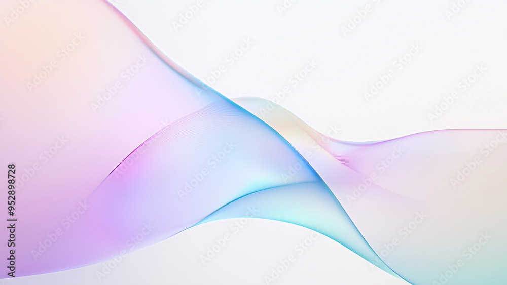 Obraz premium Ethereal Abstract Design with Flowing Glass Shape and Seamless Colors