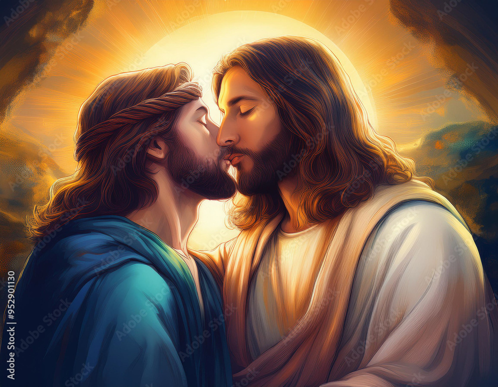 Kiss of Judas Depicting the Betrayal of Jesus in Religious Art