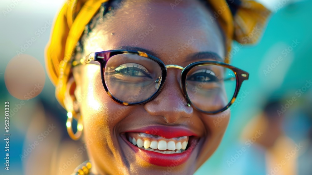 Joyful woman wearing fashionable sunglasses during a summer outdoor vacation. Portrait of a smiling female enjoying her travel and stylish eyewear for a fun weekend Joyful woman wearing fashionable sunglasses during a summer outdoor vacation. Portrait of a smiling female enjoying her travel and stylish eyewear for a fun weekend