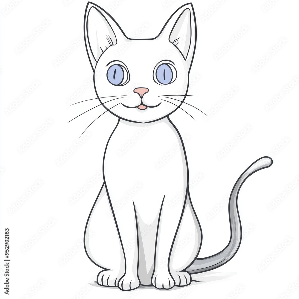 A delightful and simple cat coloring page designed for young children, perfect for sparking creativity and imagination in little artists at home A delightful and simple cat coloring page designed for young children, perfect for sparking creativity and imagination in little artists at home