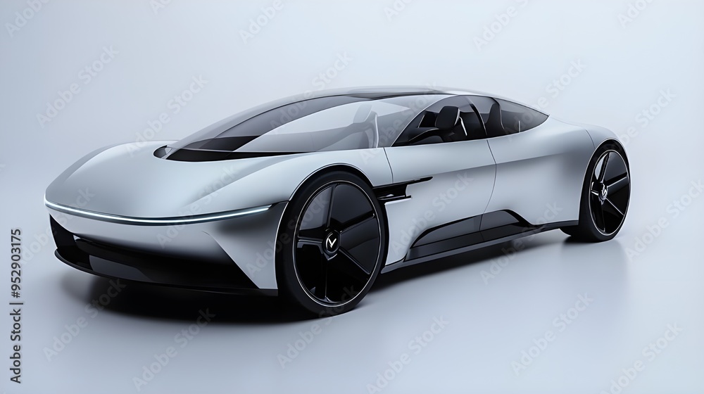 A sleek, aerodynamic electric car on a white background, showcasing its modern design and advanced technology. The car is displayed in a three-quarter view to capture its futuristic look. A sleek, aerodynamic electric car on a white background, showcasing its modern design and advanced technology. The car is displayed in a three-quarter view to capture its futuristic look.