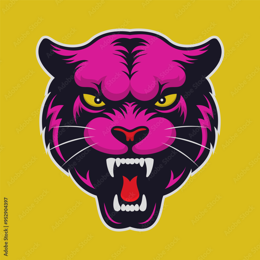 Panther head. Cartoon mascot logo. Vector illustration Panther head. Cartoon mascot logo. Vector illustration