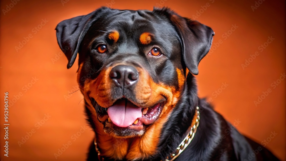 Obraz premium Adorable Devoted Purebred Rottweiler